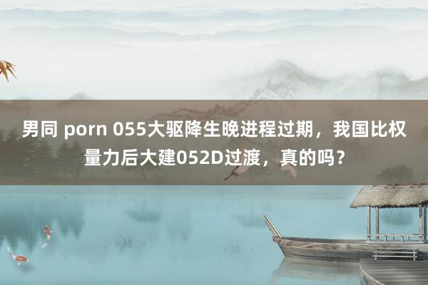男同 porn 055大驱降生晚进程过期，我国比权量力后大建052D过渡，真的吗？