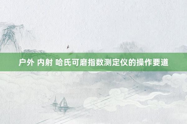 户外 内射 哈氏可磨指数测定仪的操作要道