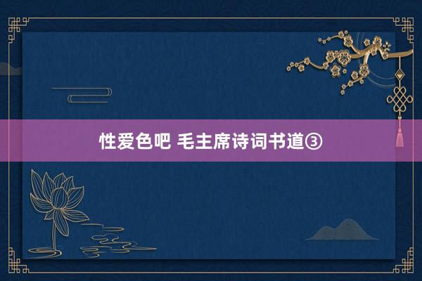 性爱色吧 毛主席诗词书道③